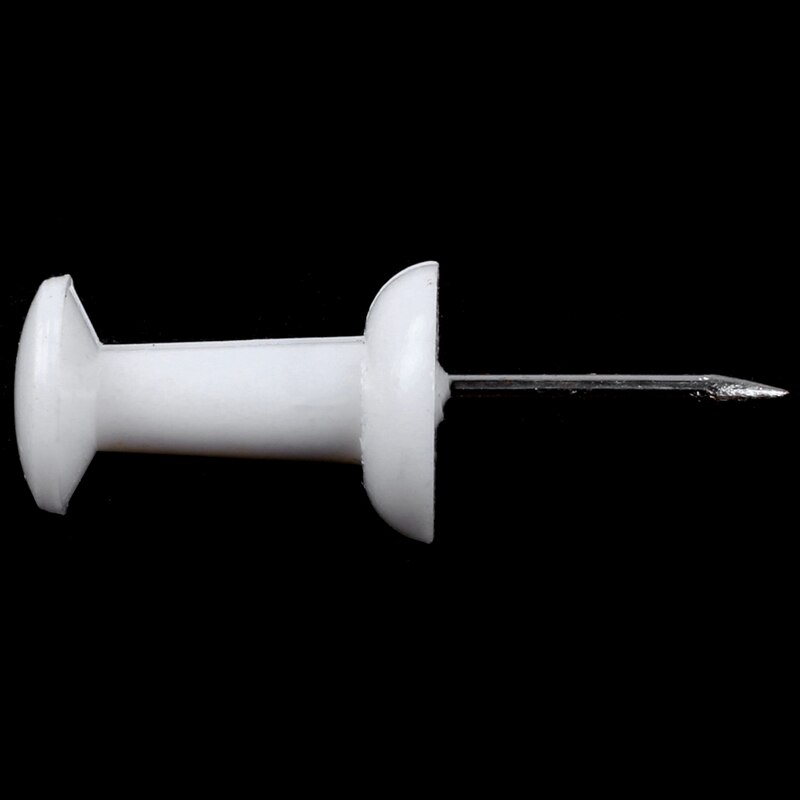 Plastic Head Push Pins Color White Pack of 100
