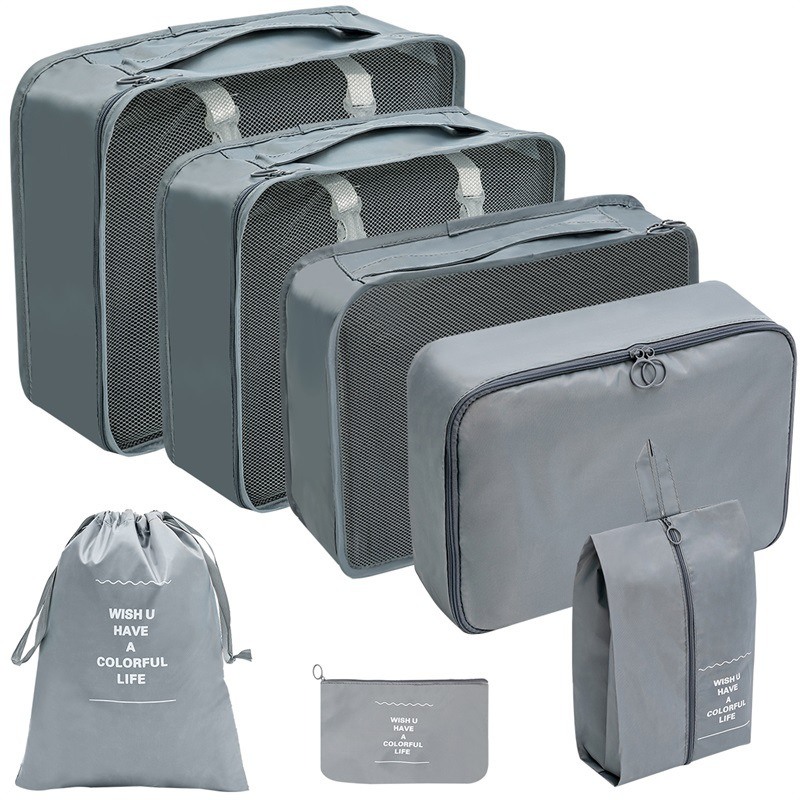 Bags for Travel Luggage Organizer Waterproof Wash Bag Clothes Bags Accessories Suitcase Organizer Storage 7/8PCS Organizer: DARK GRAY