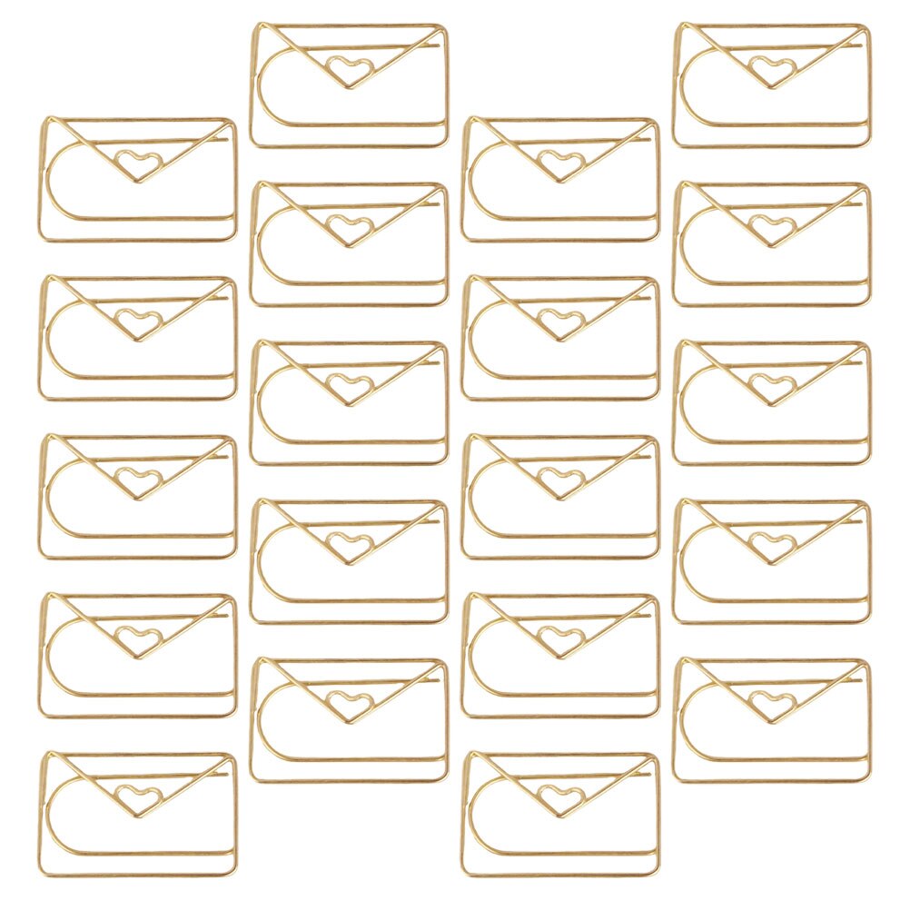 20Pcs Clip Delicate Office Paperclips Paper Clips Office Accessory Envelope Paperclips for Home Paper File Office: Golden