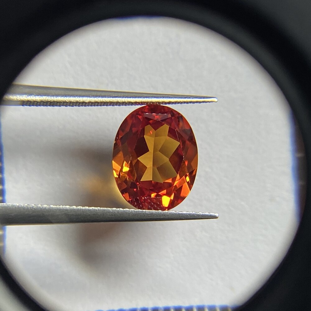 Meisidian 12X16Mm Big Size 5A 55 # Korund Padparadshah Oranje Sapphire Stone