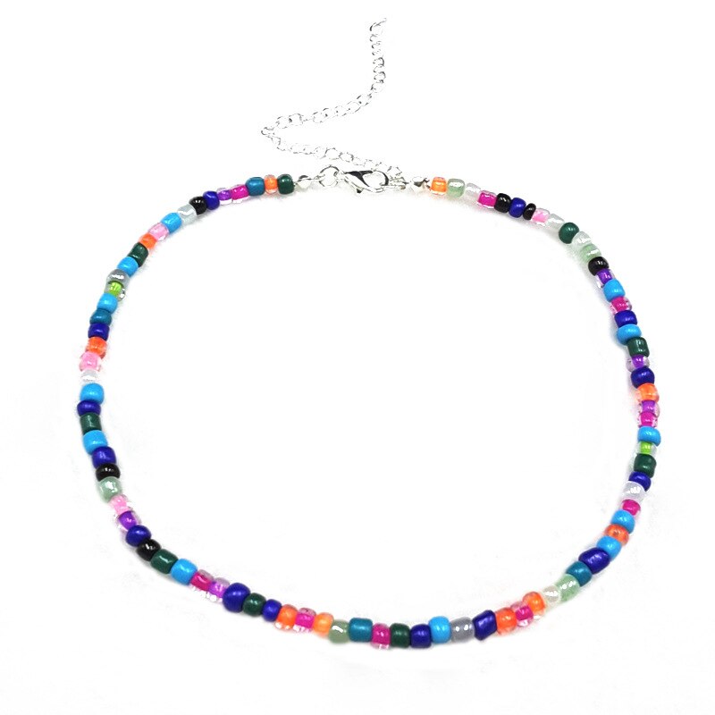 Boho Kralen Choker Dainty Multicolor Glas Zaad Kraal Bohemian Vrouwen Strand Chokers Kettingen Strand Sieraden Choker Kettingen