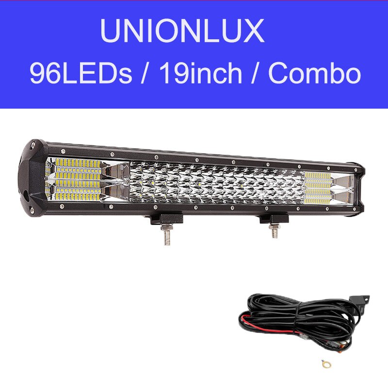 Off Road 20inch LED Work Light Bar Combo 288W LED Bar Fog Driving Lamp for Truck SUV ATV 4x4 4WD 12v Bull Bar with Wiring: light Wire