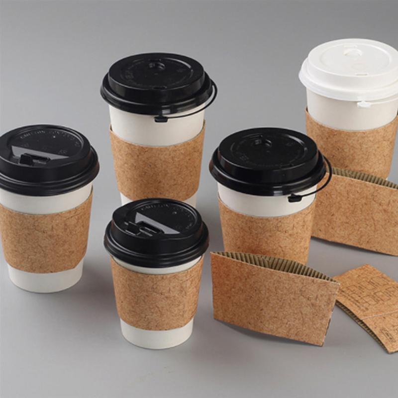 50/100 Pcs Wegwerp Beker Papier Covers Anti-Broeien Warmte-Isolatie Cup Houders Cup Beschermende Voor Thee Winkel Sap koffie