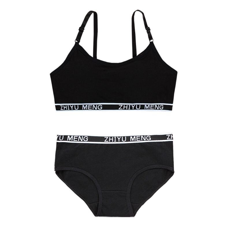 Tieners Meisjes Lingerie Katoenen Ondergoed Sets Kinderen Jonge Meisjes Training Bh Puberteit Studenten Beha Vest Beha Slipje: BK