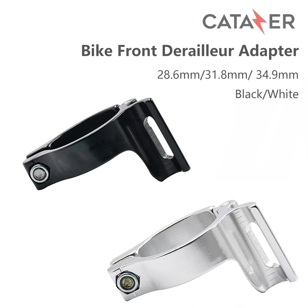 CATAZER Bicycle Front Derailleur Adjustable Braze Adapter for Clamp 28.6/31.8/34.9mm Compatible with Shimano Sram Road/MTB Bike