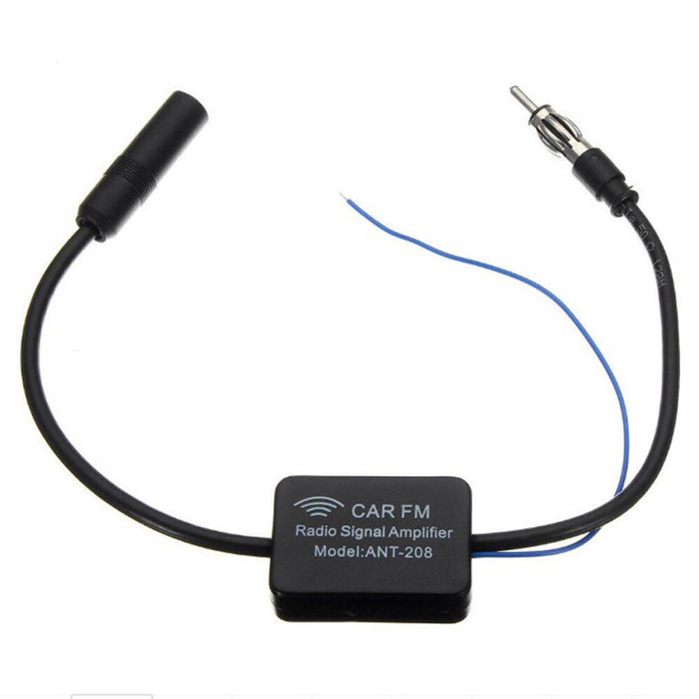 Inline Car Radio amplifier Aerial AM FM Signal Booster Black 48-860 MHz 60-100mA