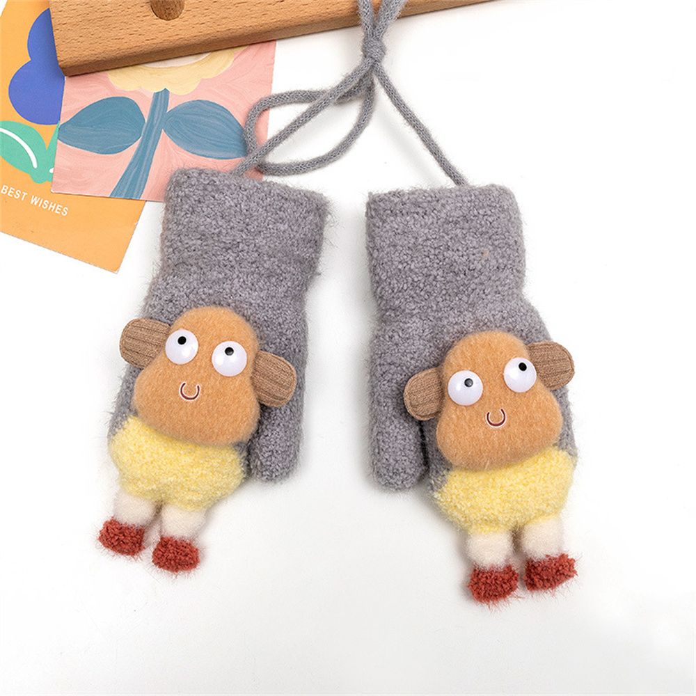 Jongen Meisje Baby Peuter Kinderen Kids Leuke Winter Gebreide Handschoenen Wanten Dikker Wanten: grey