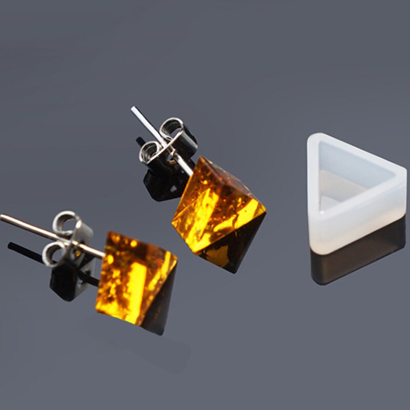 4 stuks/set siliconen hars mal kat dier mal sieraden maken vierkante zeshoek mal wit voor het maken van oorbellen