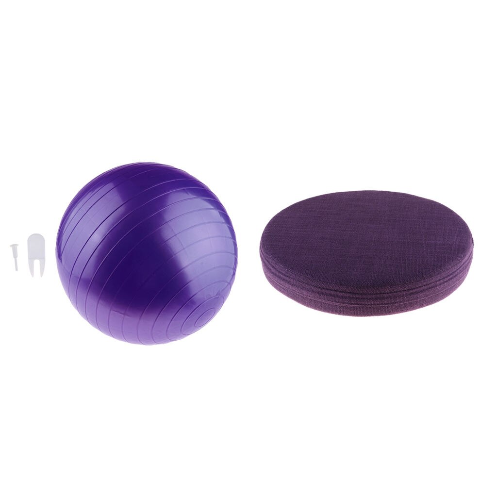 Premium Yoga Ball Fitness Balance Ball &amp; Round Meditation Cushion