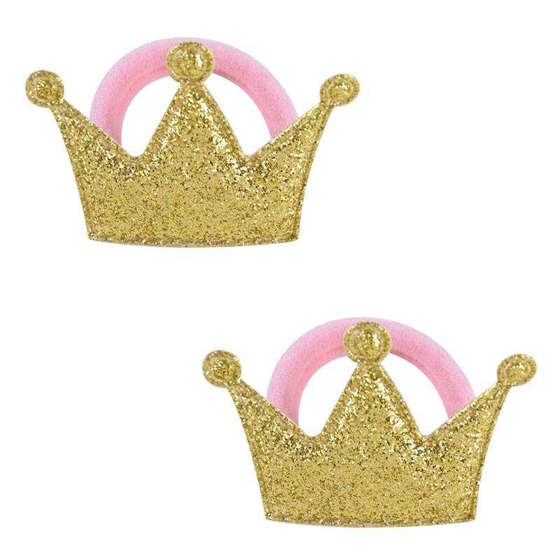 Neue 1 Paar Haar Bands Prinzessin Sterne Goldene Elastische freundlicher Krone Haar Seile Einstellbare Baby Kopfschmuck Herz Haar Zubehör: 1