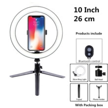LED Ring Light - 16/20/26cm Selfie Light with Tripod - Dimmable Cradle Head for Video Studio