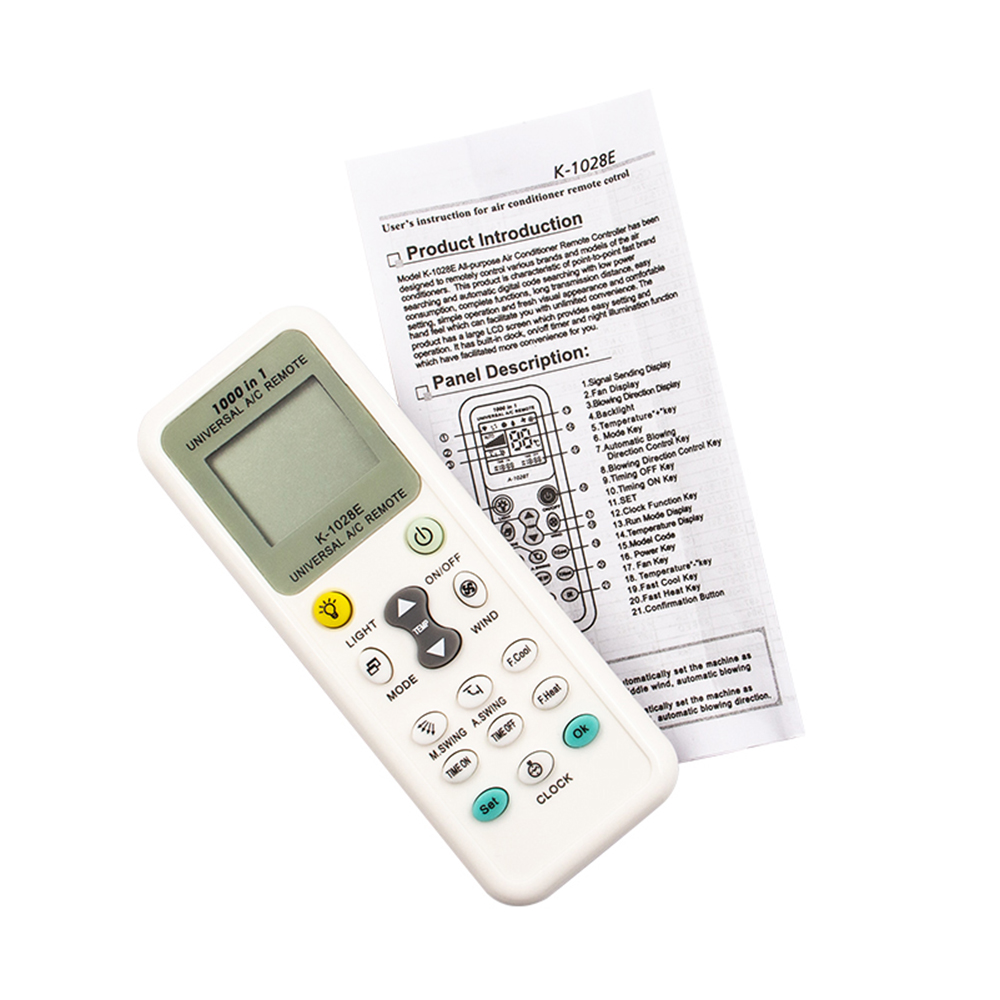 1000 in 1 universal AC LCD remote control K-1028E for air conditioner Low Power Consumption Remote Control Controller