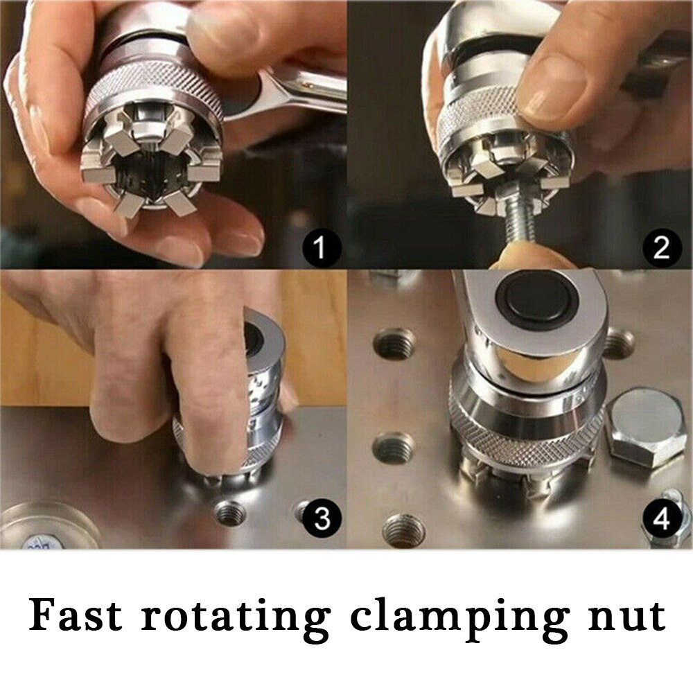Adjustable Universal Socket Wrench Universal Ratchet Wrench Chrome Molybdenum Adapt Multi Drill Wrench Head Sleeve Repair Tool