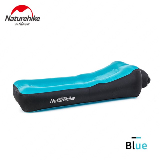 Naturehike Waterproof Portable Double Layer Inflatable Sofa Bed Lunch Break Beach Lazy Air Cushion Chair: Blue