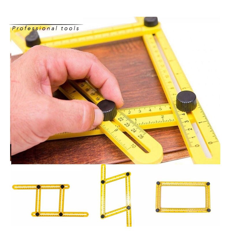 ABS Movable Square Ruler Metric Ruler Measuring Angle Ruler Measuring Tool Folding Ruler Multifunctional Tool Construction