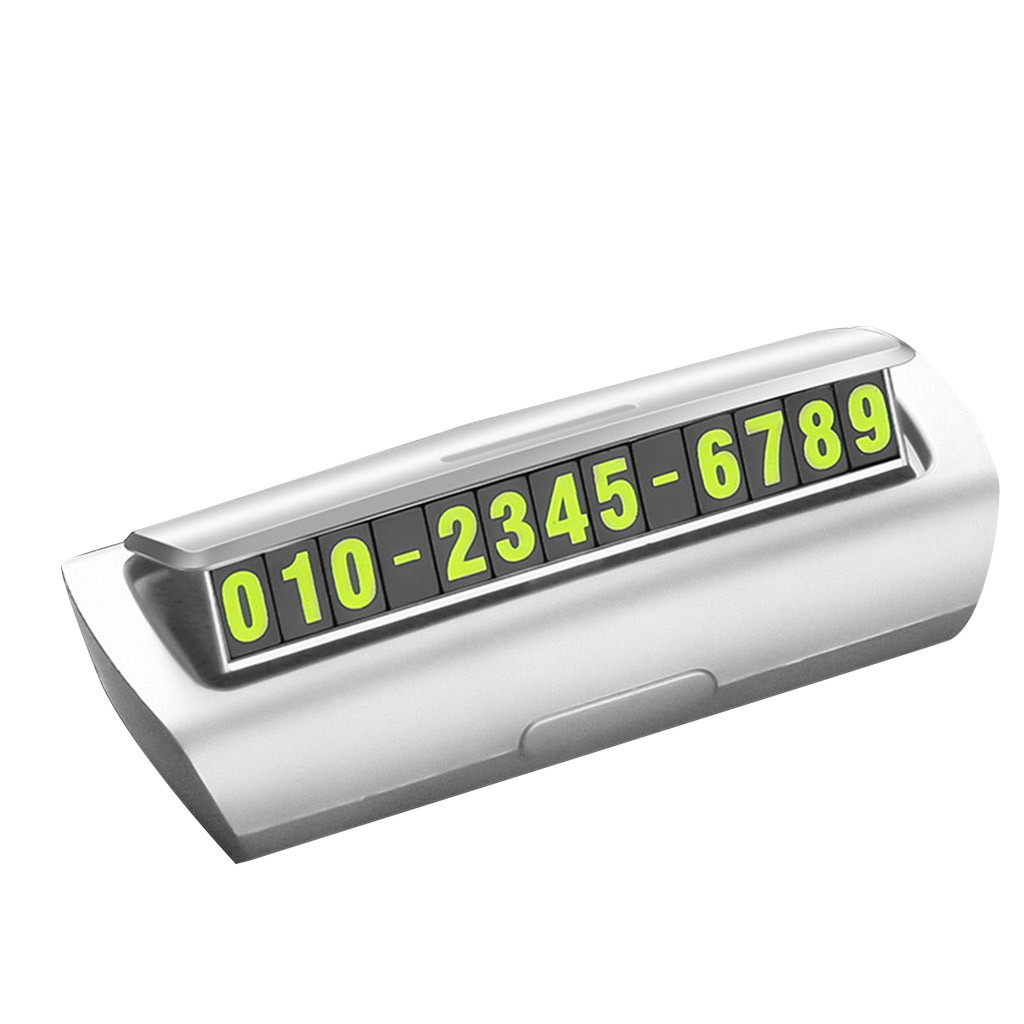 Auto Parkeerkaart Lichtgevende Telefoonnummer Plaat Stickers Nachtlampje Tijdelijke Auto Park Stop In Auto-Styling Auto Accessoires: White 
