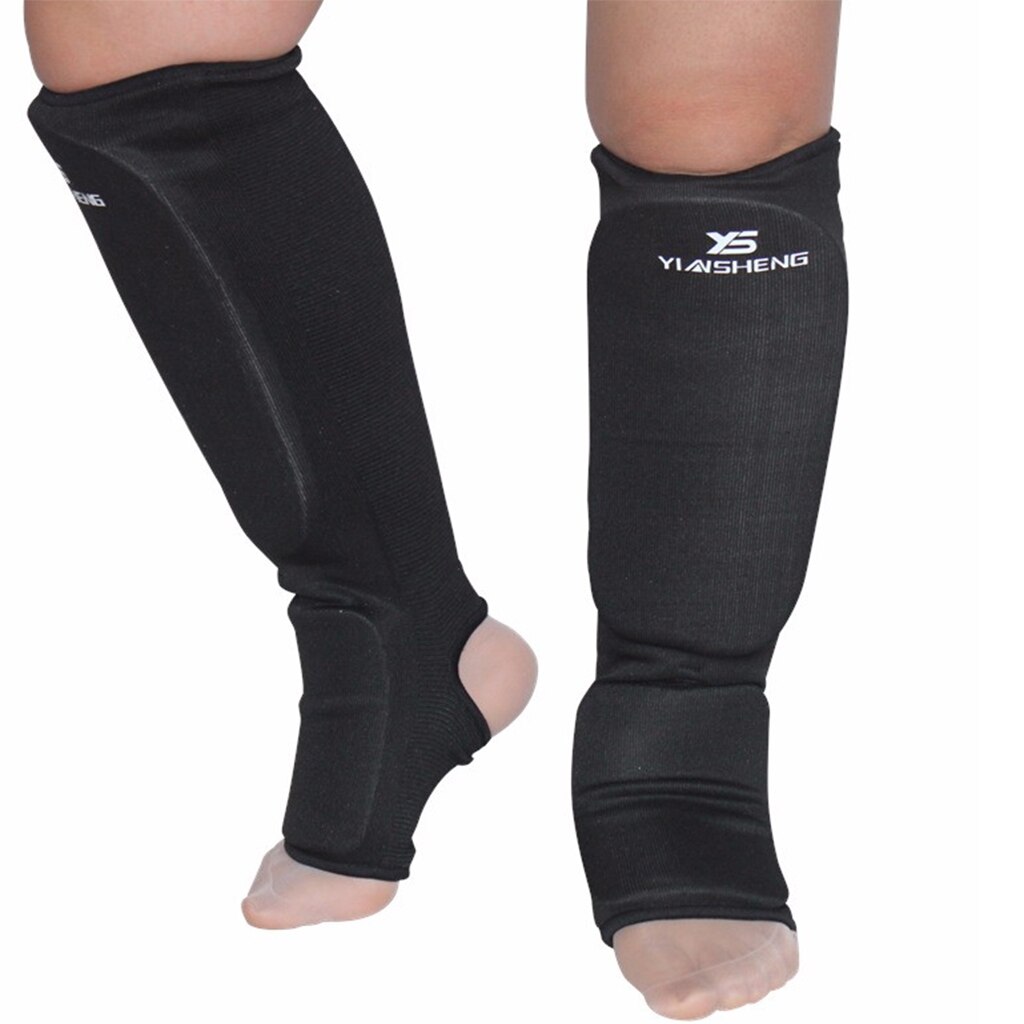 2 Pair MMA Shin Instep Foam Padded Pads Support Boxing Leg Guards Muay Thai Foot Protective Kickboxing