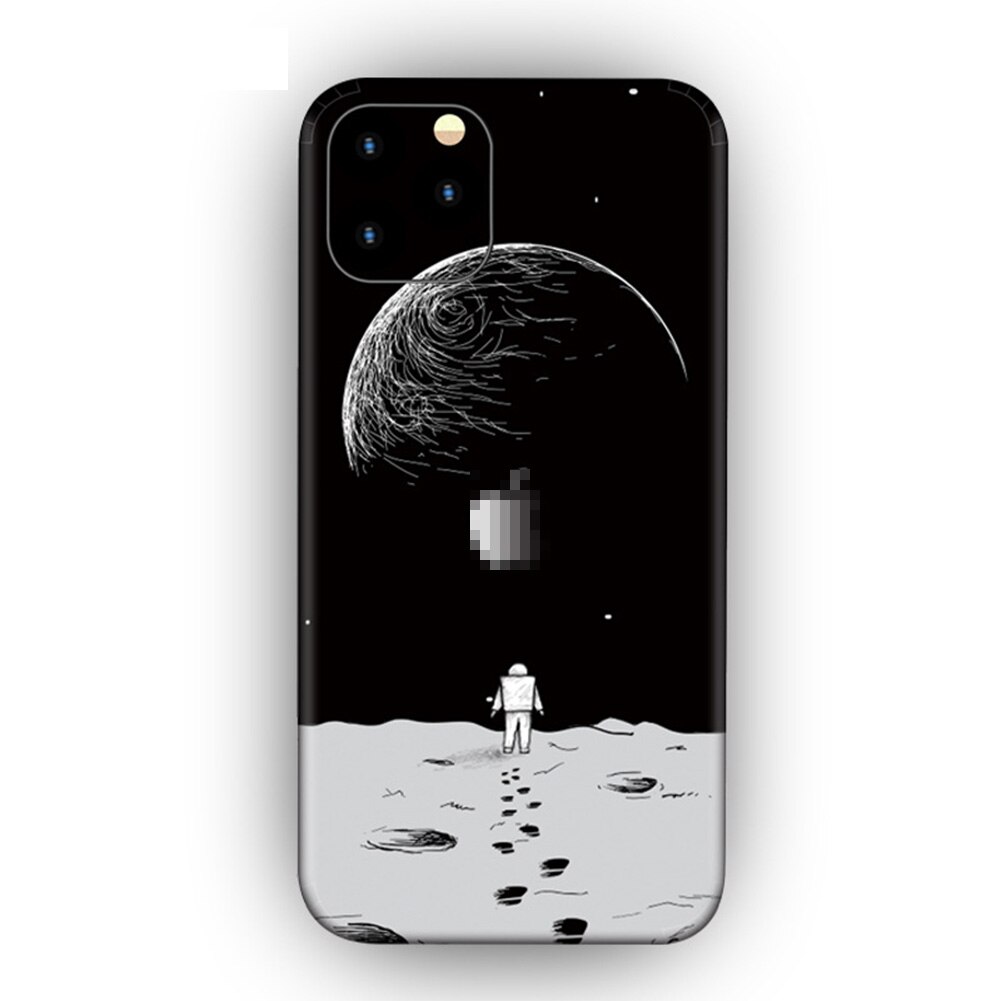 Śliczne kolorowe tylne naklejki na iPhone 11 Cartoon Phone Protector skórki cienka tylna folia dekoracyjna: FIOLETOWY