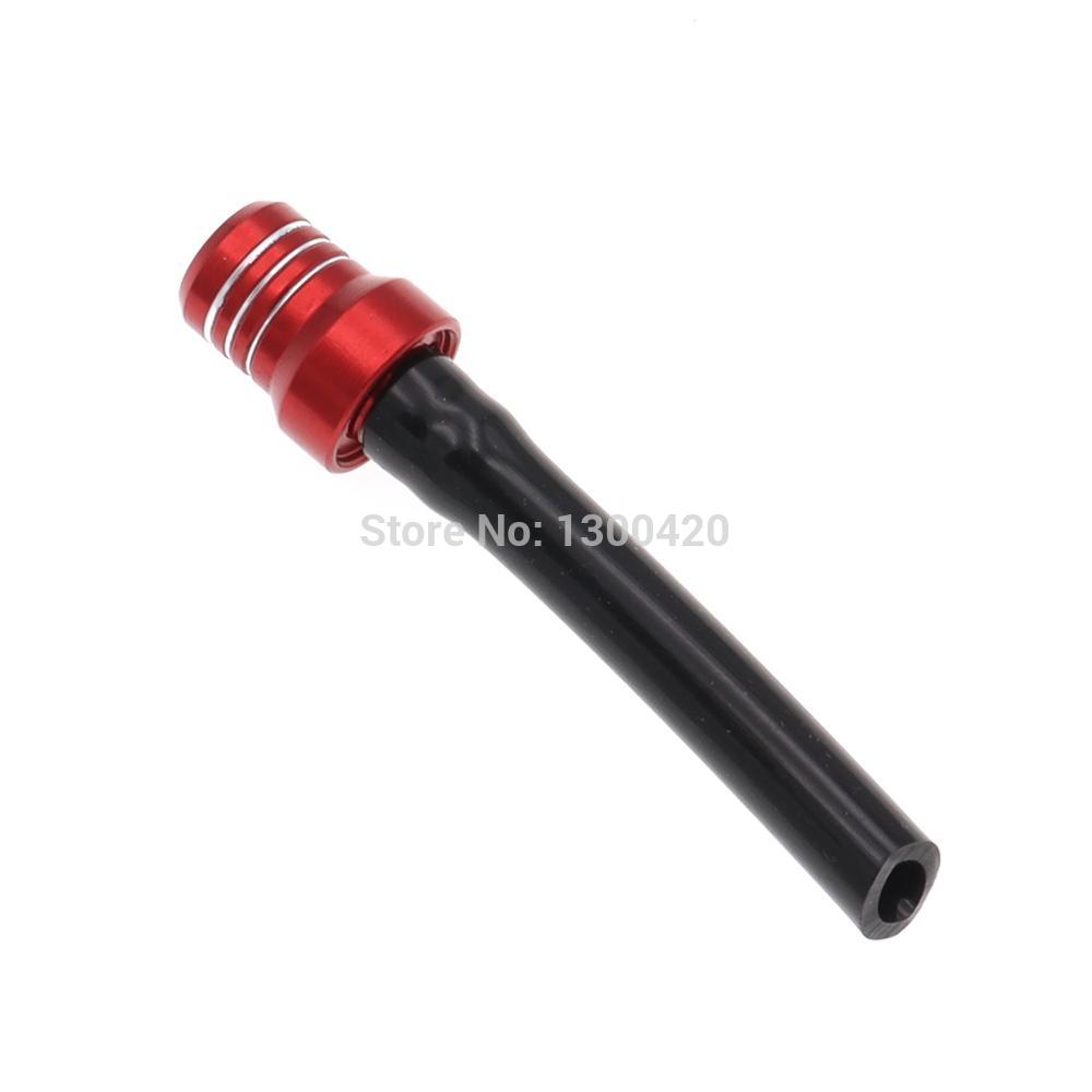 1Pcs One-Way Motorcycle Gas Fuel Cap Valve Vent Breather Hose Crystal Tube: Red
