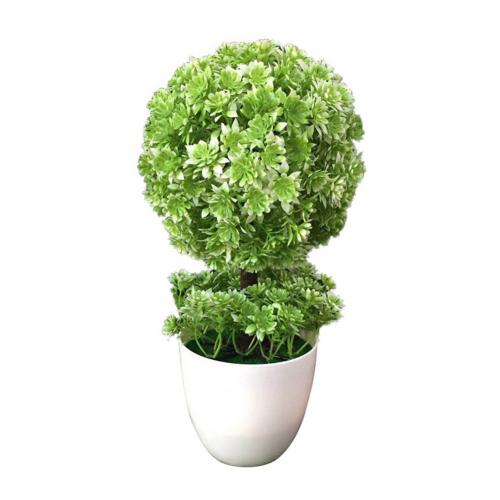 Kunstig blomst plante stor bold bonsai haven bryllupsfest desktop ornament: Hvid
