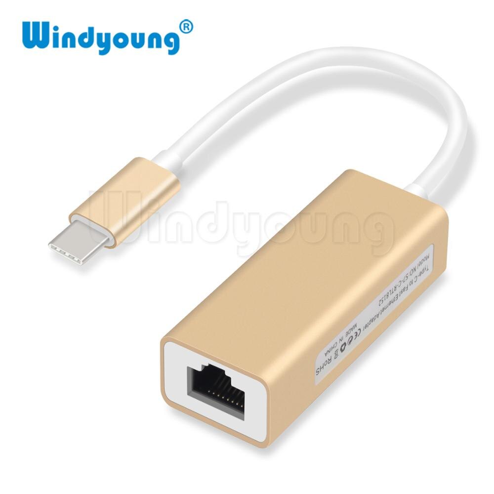 USBC Ethernet Adapter 10/100 Mbps Type C RJ45 Lan Adapter USB-C Type-C Netwerkkaart USB C naar Ethernet voor MacBook Chromebook