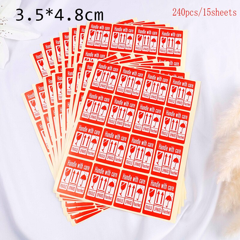 40/50/100/240pcs Fragile Warning Label Sticker Fragile Sticker Up And Handle With Care Keep Dry Express Label: 240pcs