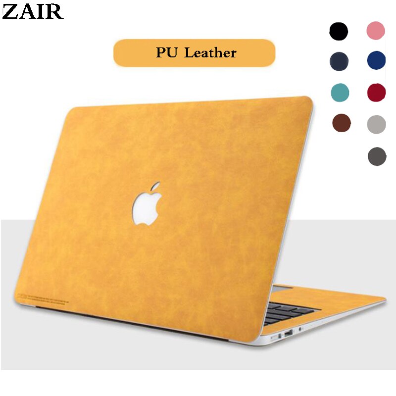 Case Cover Skin For Apple Macbook Pro 13.3 A1706 A1708 A1989 Top+Bottom PU Leather Case Film Protective Film Tablet Skin