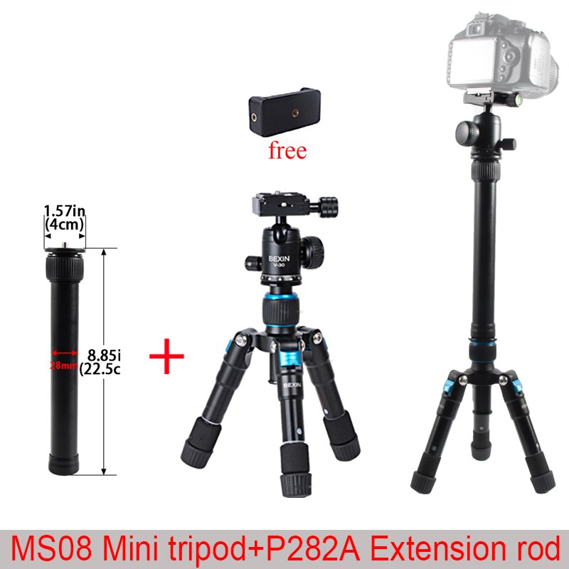 Mini Statief Telefoon Houder Professionele Draagbare Reizen Aluminium Camera met Balhoofd Statief voor Telefoon Canon Dslr Camera