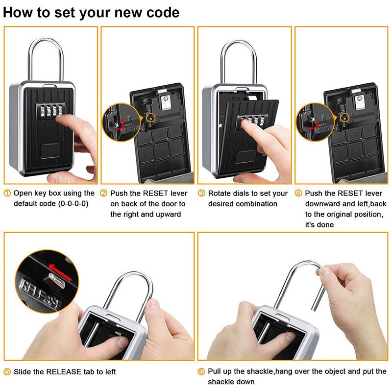 Sleutel Opslag Lock Box Met 4-Digit Combinatie Opknoping Sleutel Kluis Voor Indoor Outdoor Und