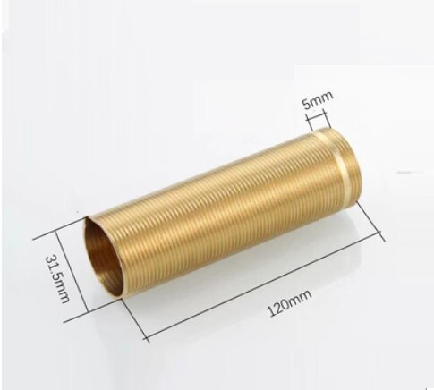 10Pcs/Lot Solid Brass Full Threaded Pipe Fitting Faucet Nipple Extension 32mm 37mm Reducer: 32MM L120MM