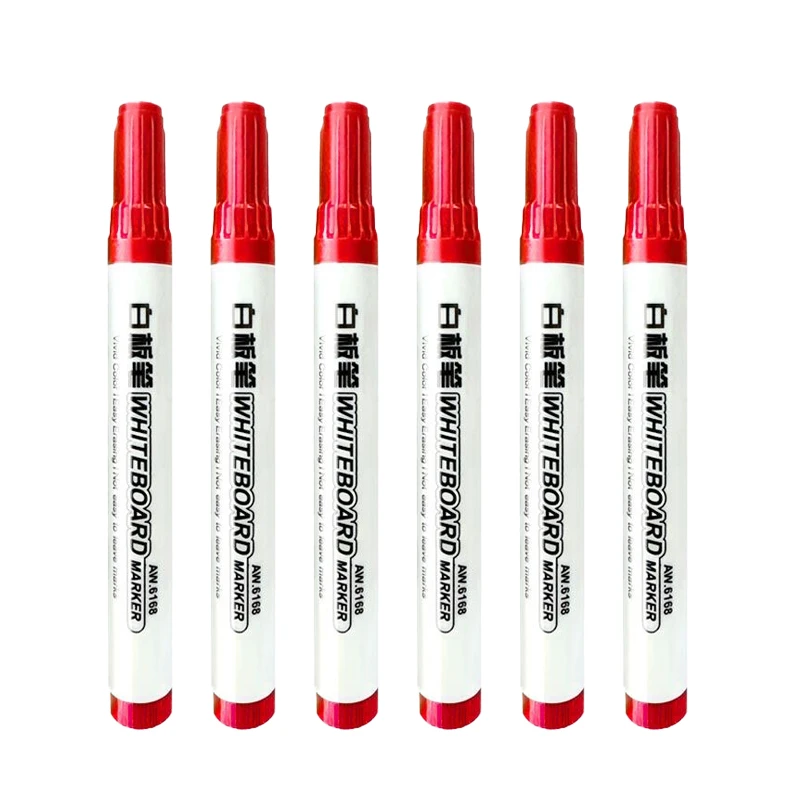 4/8 stuks zwarte uitwisbare whiteboard-pen, rood blauw af te vegen grote koppen, glazen notitiepen met grote capaciteit, whiteboard-markeerstift: Blauw