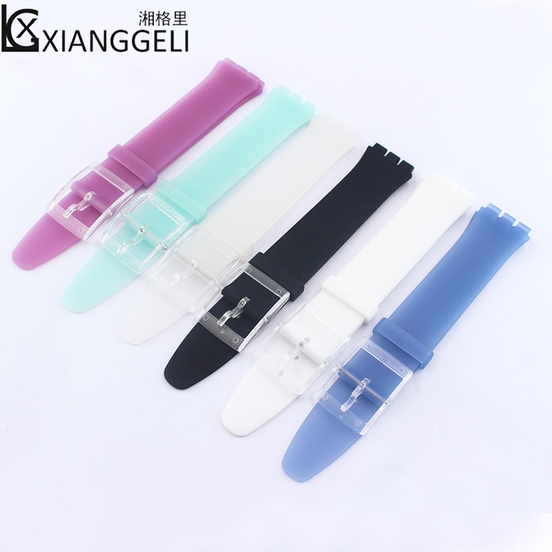 Accesorios para reloj, correa de silicona de 16mm, hebilla pin para series Swatch piel SFK397 SFK360 SFK361, correa de reloj para mujeres y niños