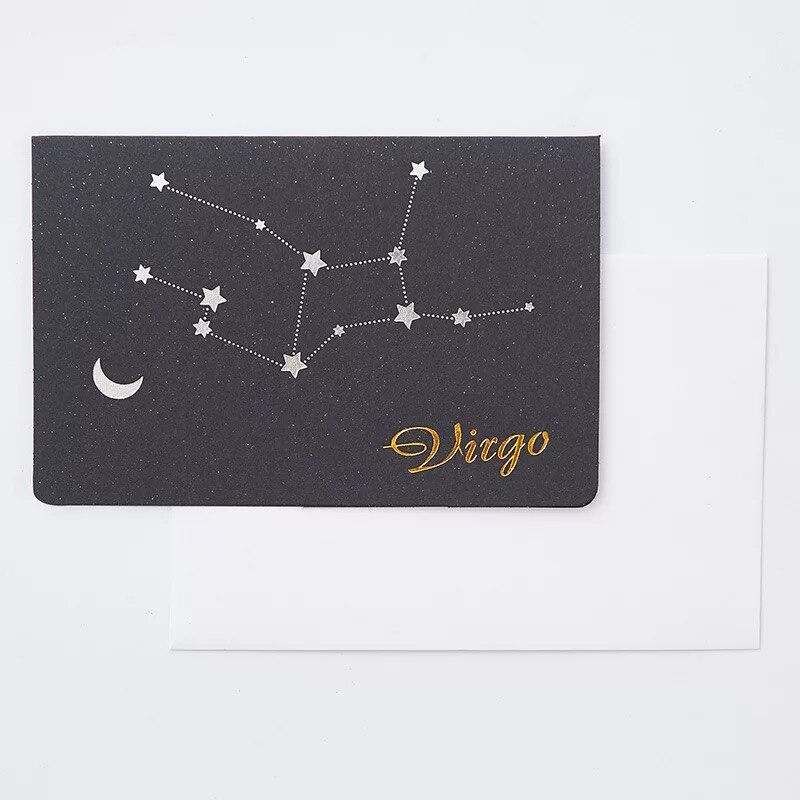 12 st stjärnkort kort födelsedagskort för flicka barn fru make födelsedagstårta gratulationskort vykort kort med kuvert: 12 virgo