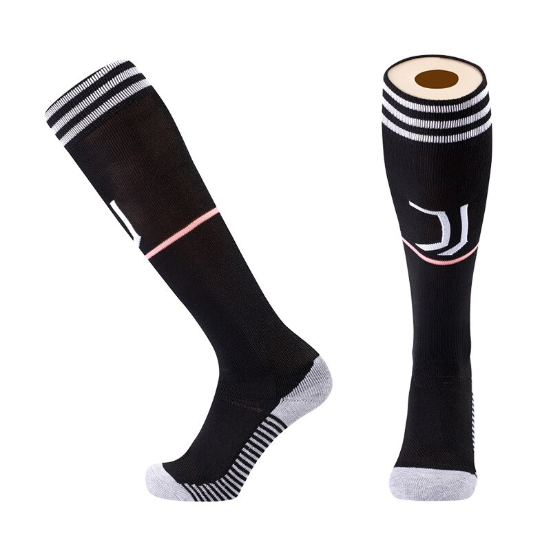 Men Sports Soccer Socks Football Club Sock Knee-High Breathable High Elastic Adult Kids Long Stocking Socks Boy: YW black / for Adult