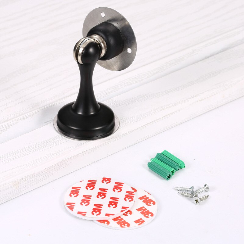 Stainless steel thickened non drilling strong magnetic indoor door anti-collision door block ground suction: 02