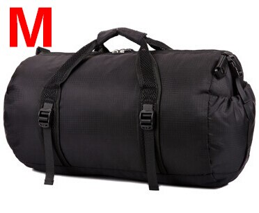 Dobrável de alta qualidade náilon à prova dwaterproof água saco viagem grande capacidade sacos de bagagem dobrável viagem tote saco x175 48% de desconto: M black