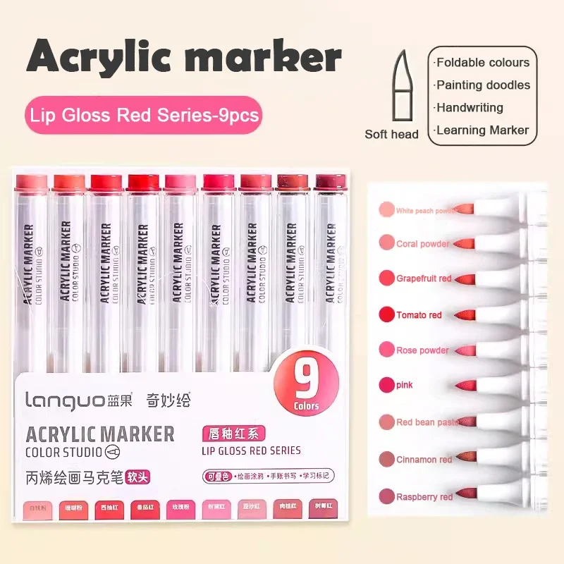 Conjunto de marcadores de tinta acrílica languo 144 cores marcadores de arte pintura desenho caneta graffiti para pedra disco cartão sapato vidro arte suprimentos: Azul