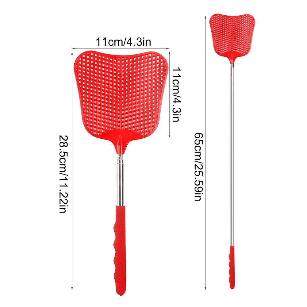 Extendable Fly Swatter, Durable Telescopic Plastic Fly Swatter Heavy Duty Set, Retractable Flyswatter With Long Handle