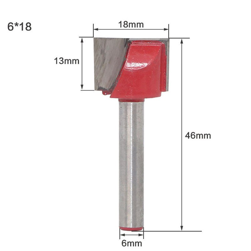 6mm skaft träfräs gravyr kniv skaft fräs bitfräs fräsar träkapning för kvarn träbearbetningsverktyg 10mm-32mm: No4 6 x 18
