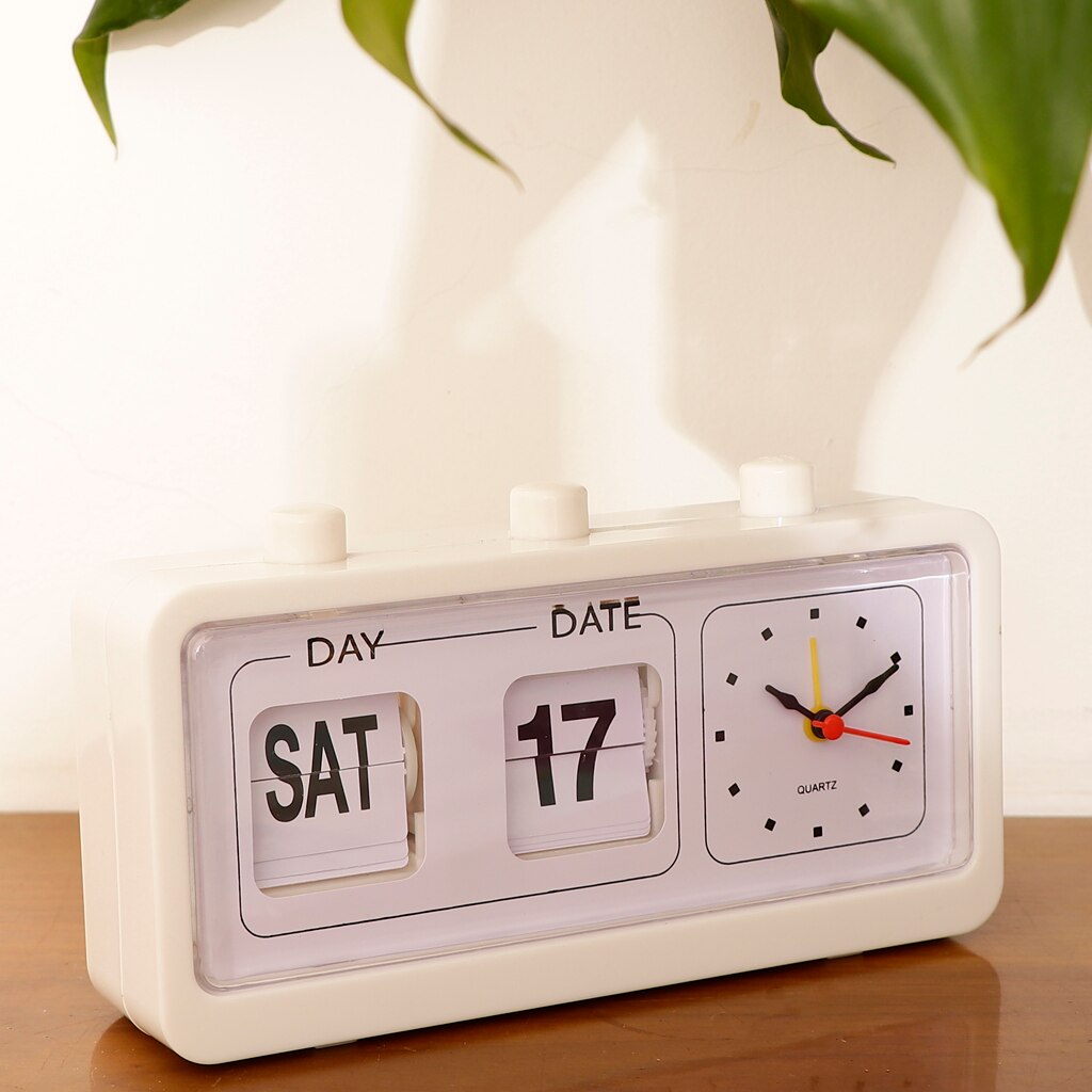 Blesiya Retro Clock Flip Display With Date &amp; Time for Desktop Living Room