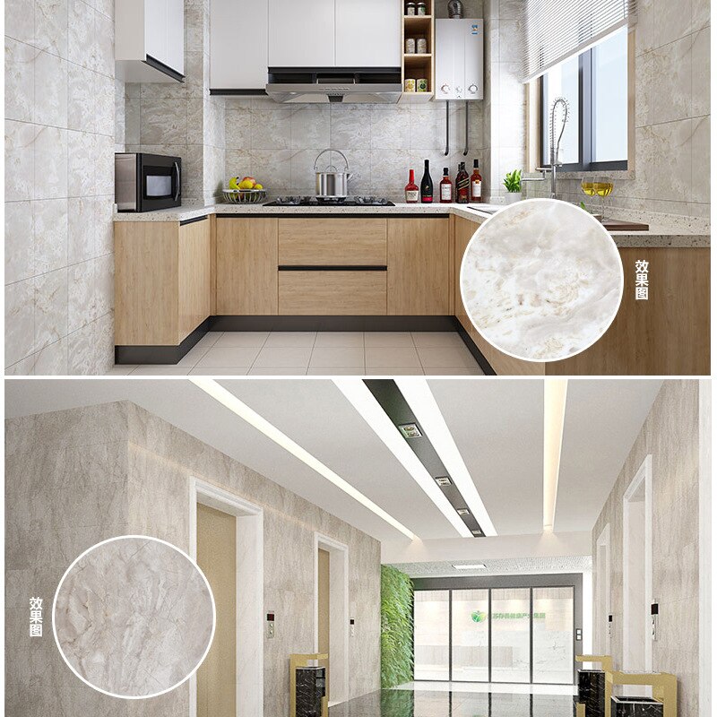 Imitatie tegel marmer muurstickers zelfklevend waterdicht badkamer renovatie achtergrondbehang pvc vloerstickers grond