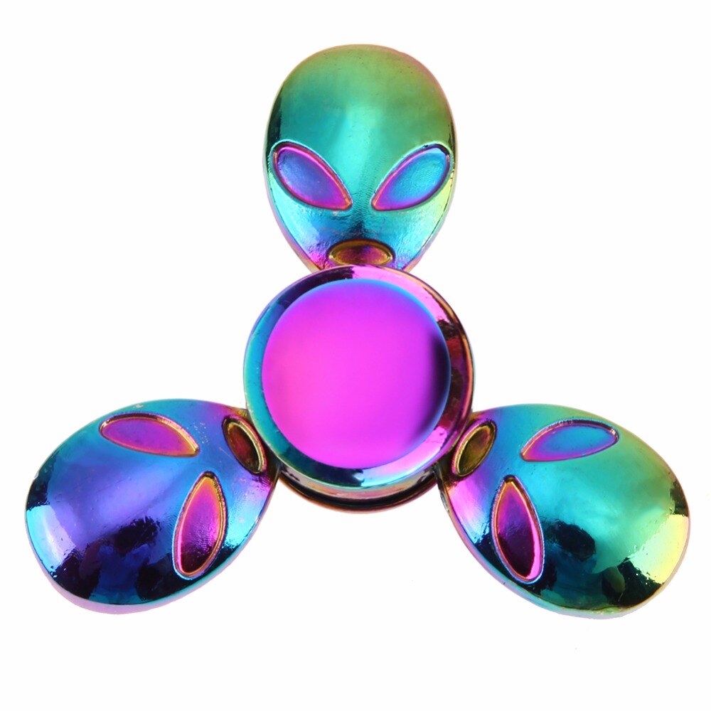 Space Alien ET Rainbow Colorful Fidget Spinner Hand Spinner For Better Focus Reduce Autism ADHD Stress Toys With Box