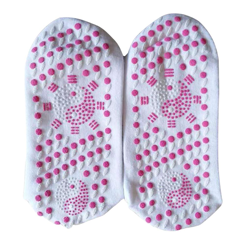 Chaussettes chauffantes auto-chauffantes pour femmes hommes aident les pieds chauds et froids confort santé chaussettes chauffées thérapie magnétique hiver soins des pieds chauds: WHITE