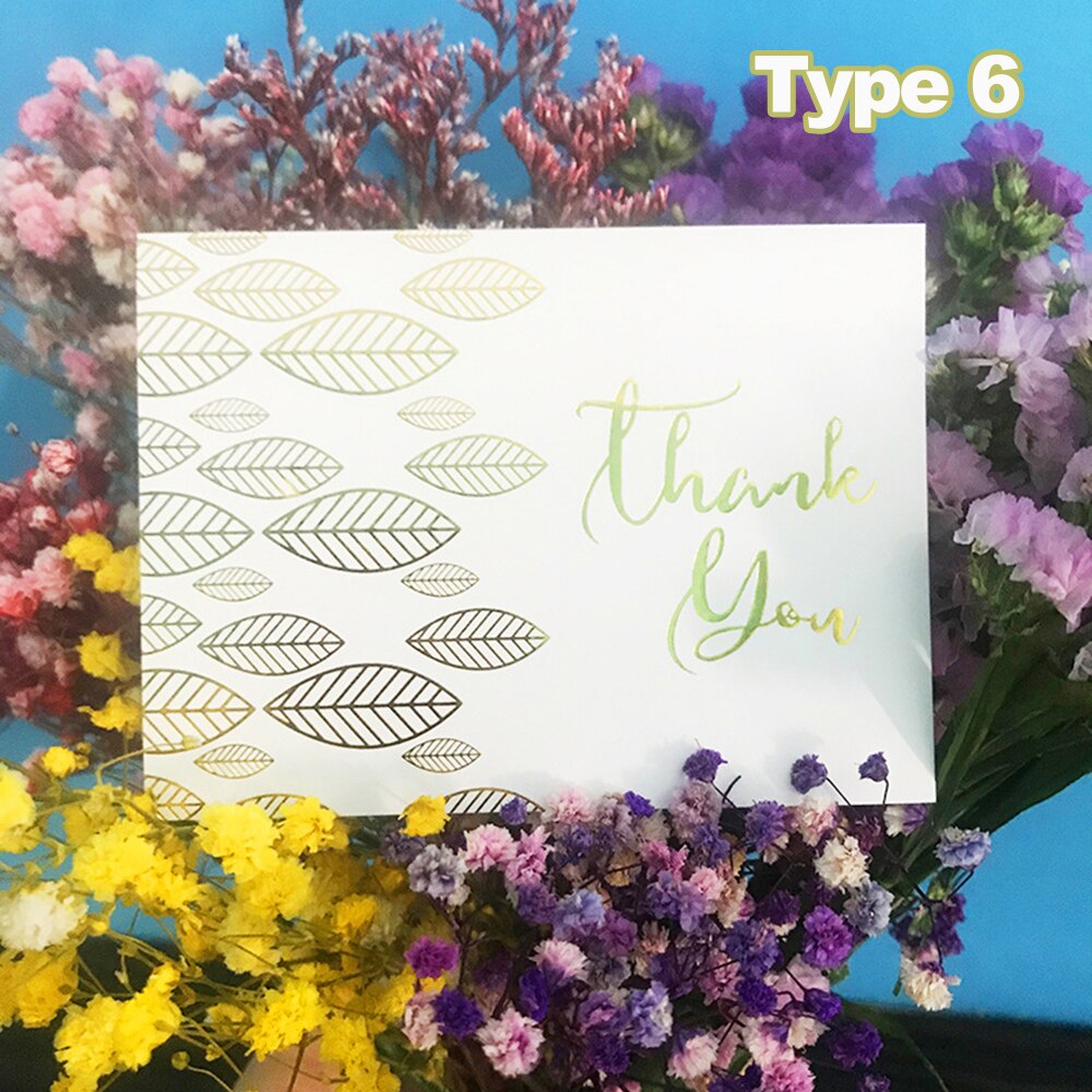 50Pcs Mini White Greeting Card Thank You Cards DIY Handwriting Message Blank Postcard Happy Birthday Wedding Party Decor: Type 6