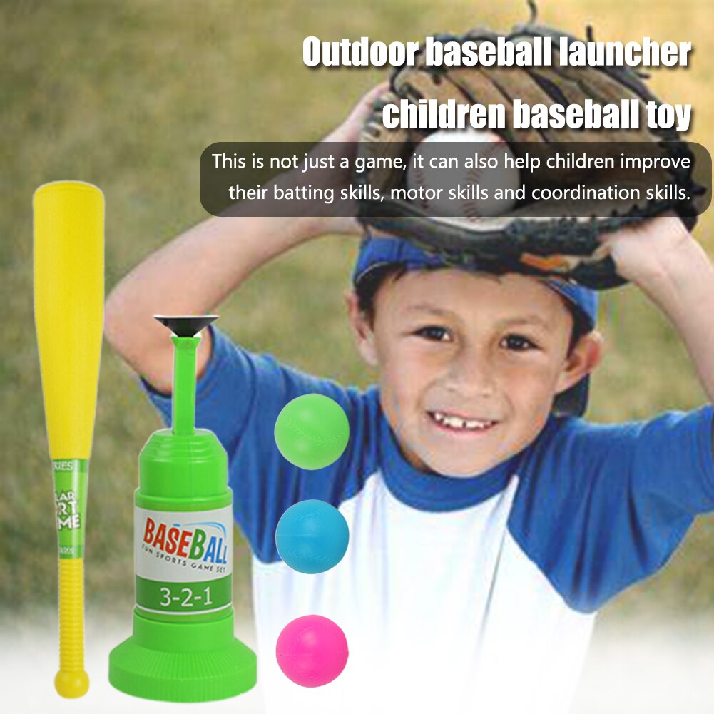 Activity Training Safety Automatic Launcher Baseball Toy Set Children Indoor Bat Sports Game Fitness Parent-child Interaction