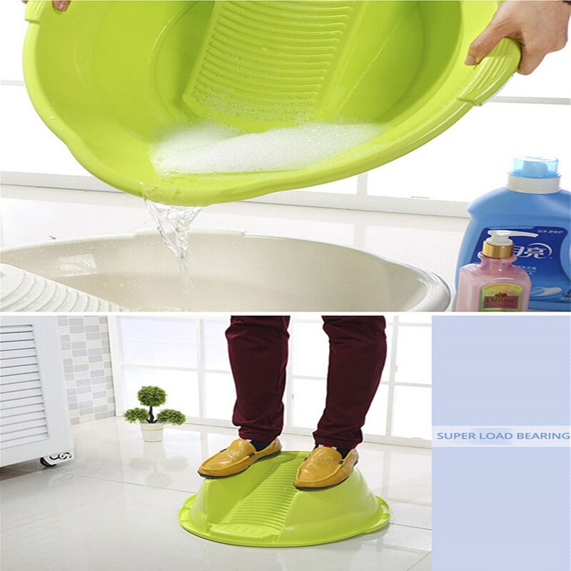 Lavadora de plástico gruesa, Tina para la colada con arandela, lavadora Manual integrada, utensilios para el baño