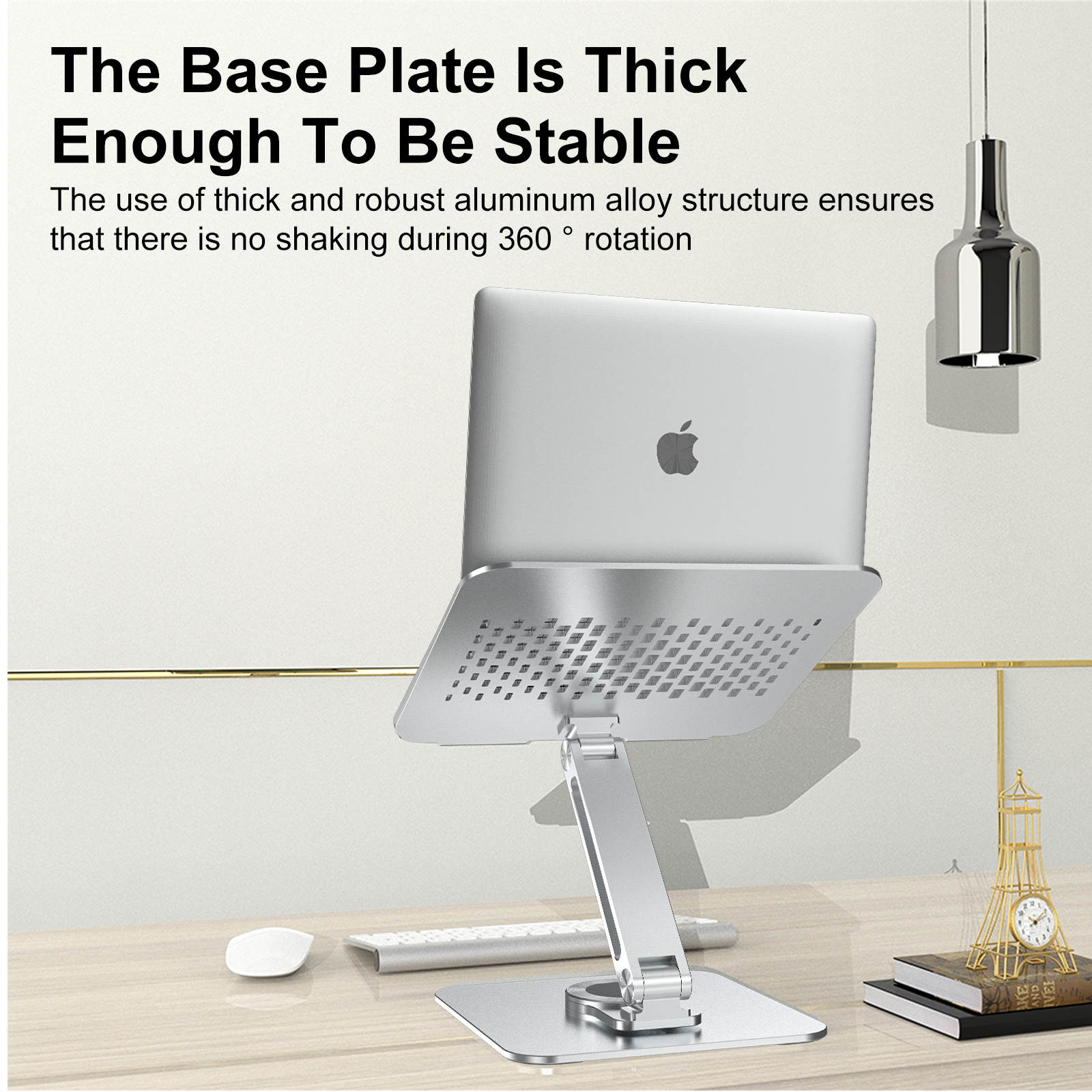 Unew 360° ° Rotatie laptop/tabletstandaard, aluminium verstelbare draagbare standaard voor laptopschakelaar iPad/pad, 4,7-12,9 inch