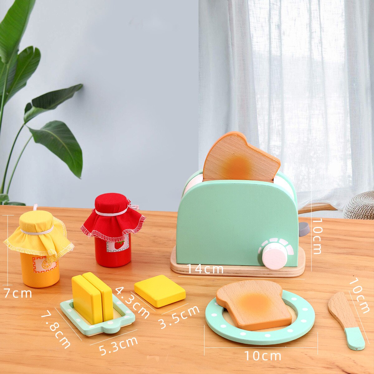 Kitchen Pretend Play Toy Wooden Simulation Coffee Machine Toaster Machine Mixer Juicer Baby Early Learning Educational Toys: I