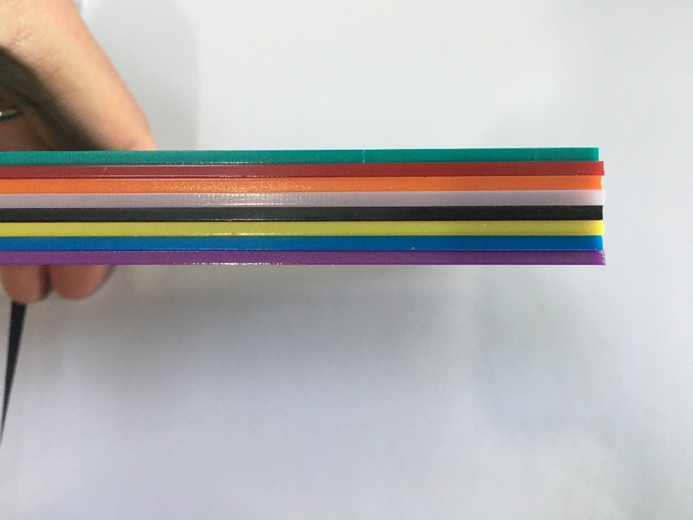 J582 9 farver 10*20*0.23cm farverige opacitas akrylplade perspex ark plastplade diy model rusland