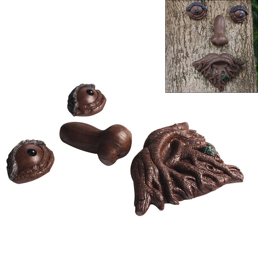 Bits En Stukken Oude Man Tree Hugger Tuin Peeker Sculptuur Kofferbak Grillige Tree Hugger Sculptuur Boom Gezicht Tuin Decoratie